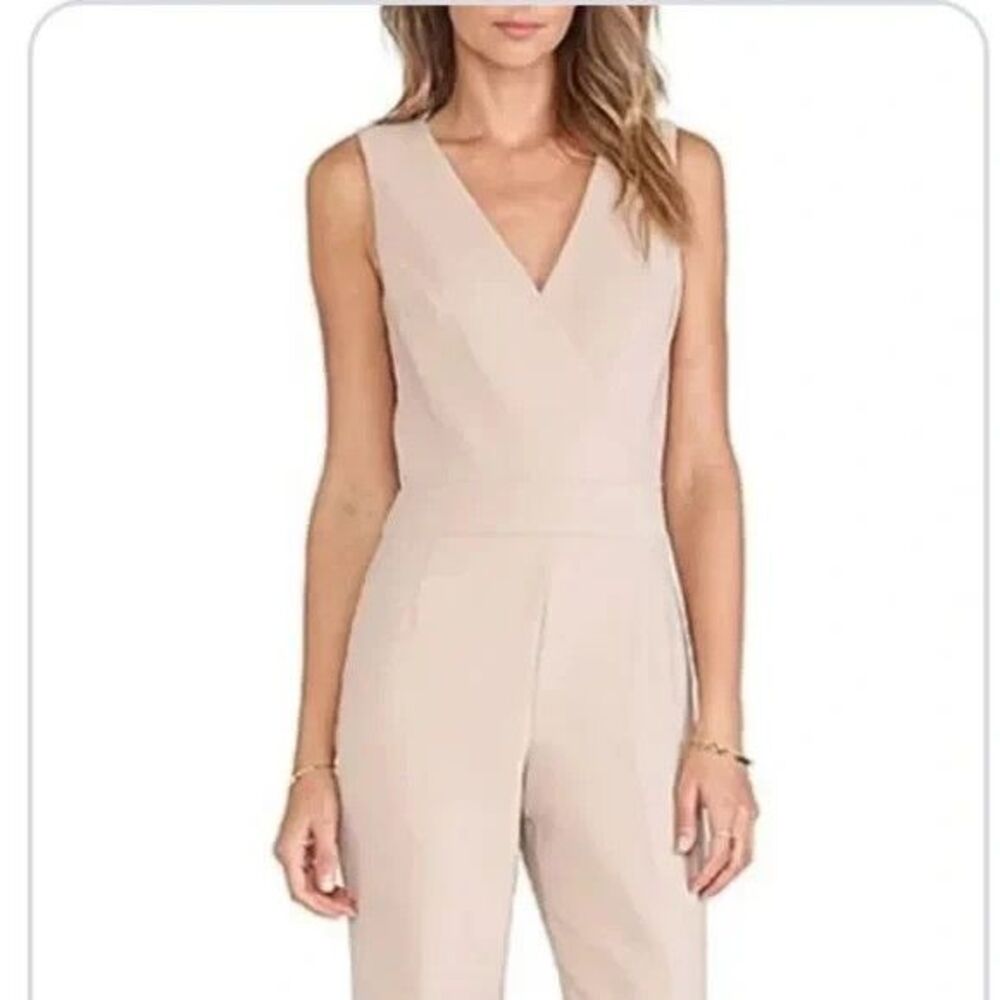 Trina Turk Pale Pink V-Neck Wide Wide Leg Jumpsuit Size 4 Business Casual - Picture 12 of 13
